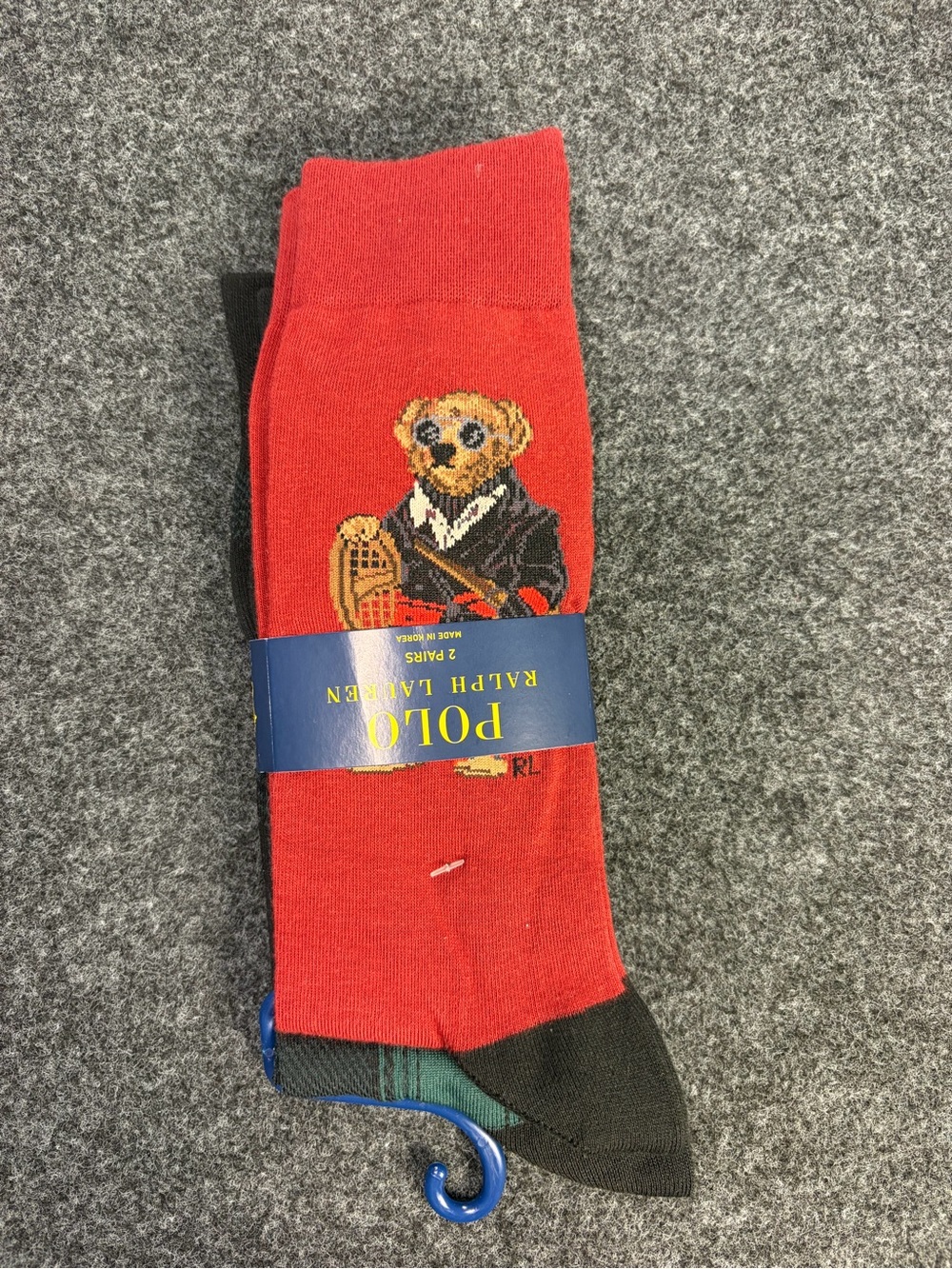 Polo Ralph Lauren Polo Bear & Plaid Crew Socks 2-Pack NWT